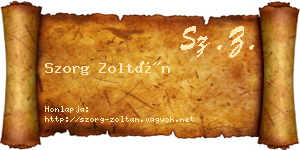 Szorg Zoltán névjegykártya