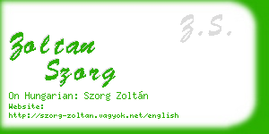 zoltan szorg business card